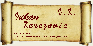 Vukan Kerezović vizit kartica